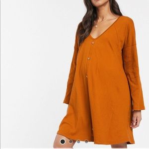 ASOS design maternity mini button swing dress